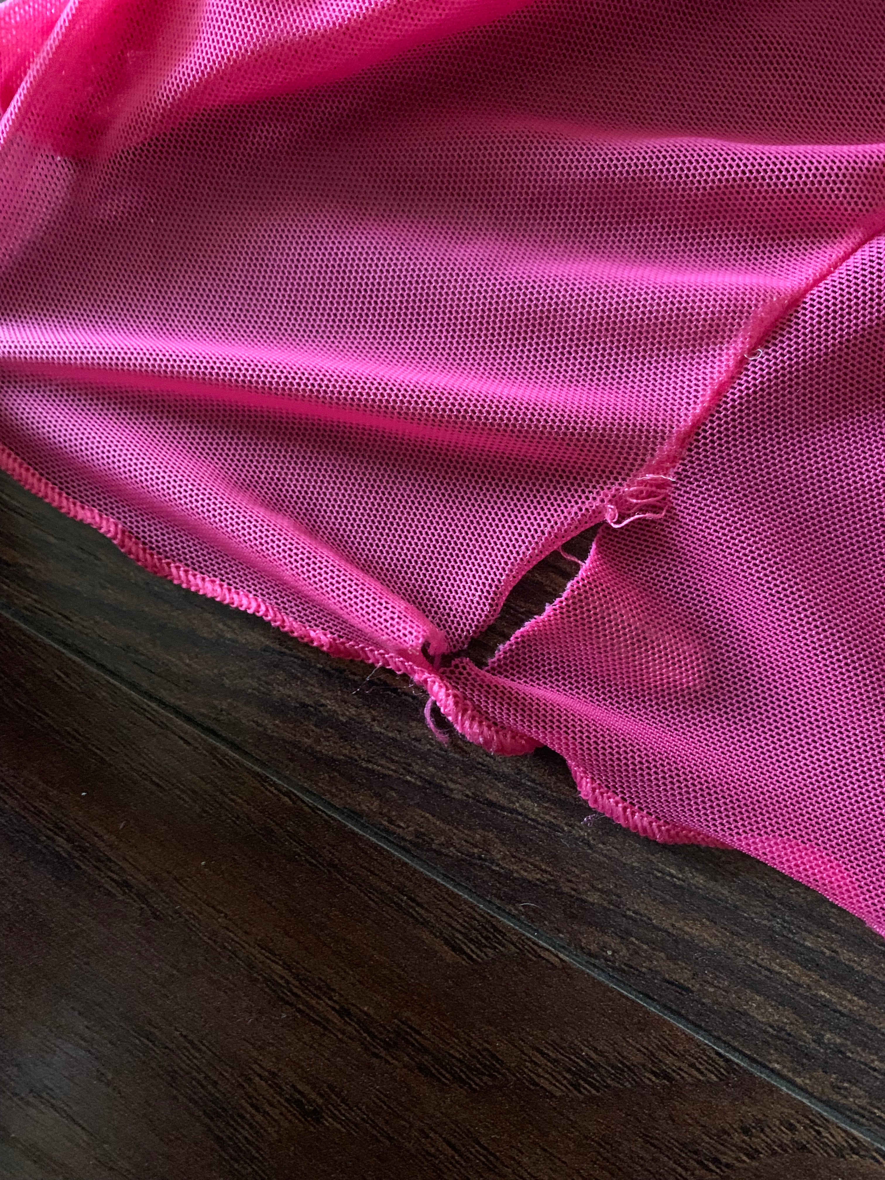 Fushia mesh & lace cami - Second hand