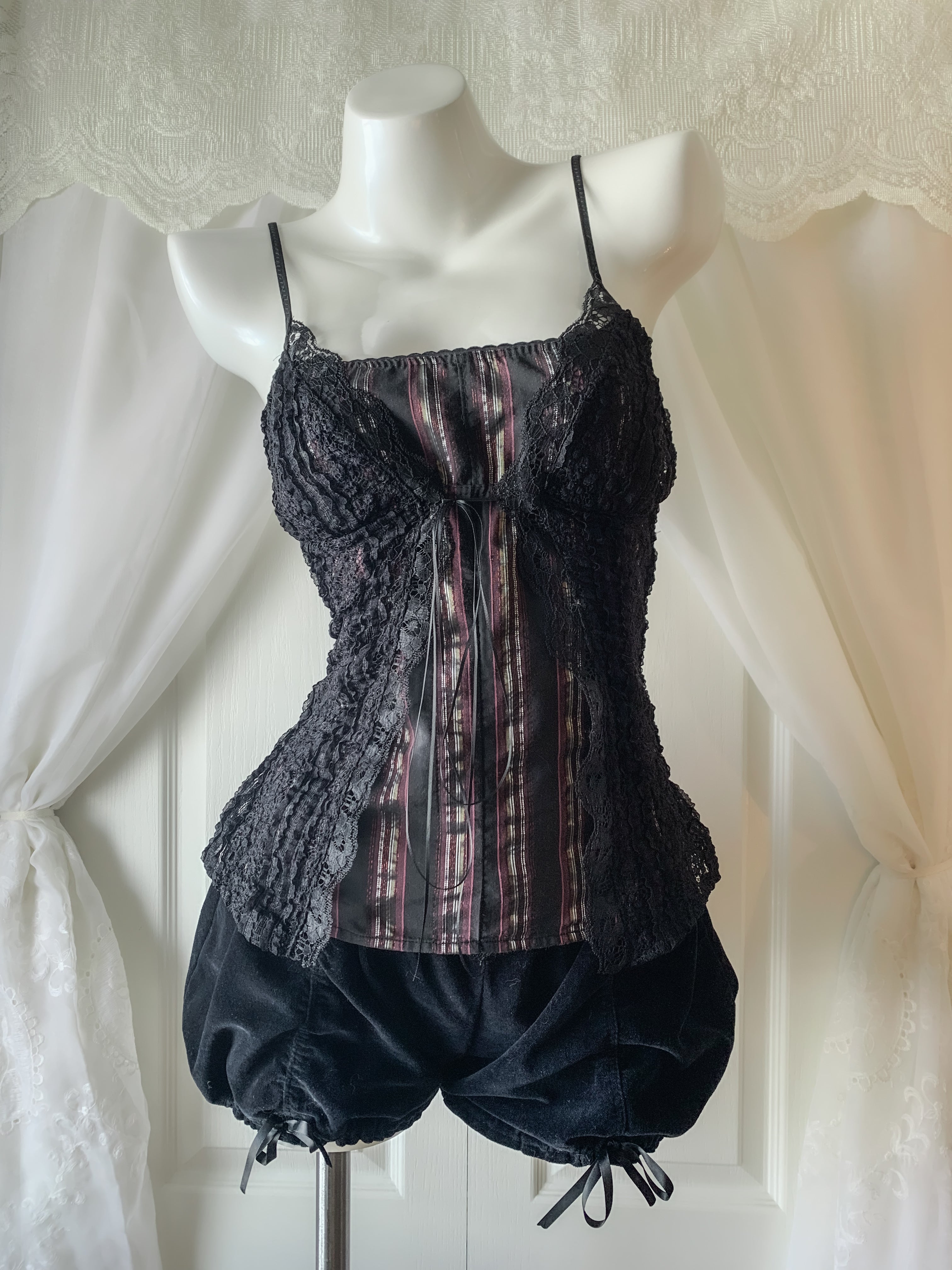 Lace up cami - Striped