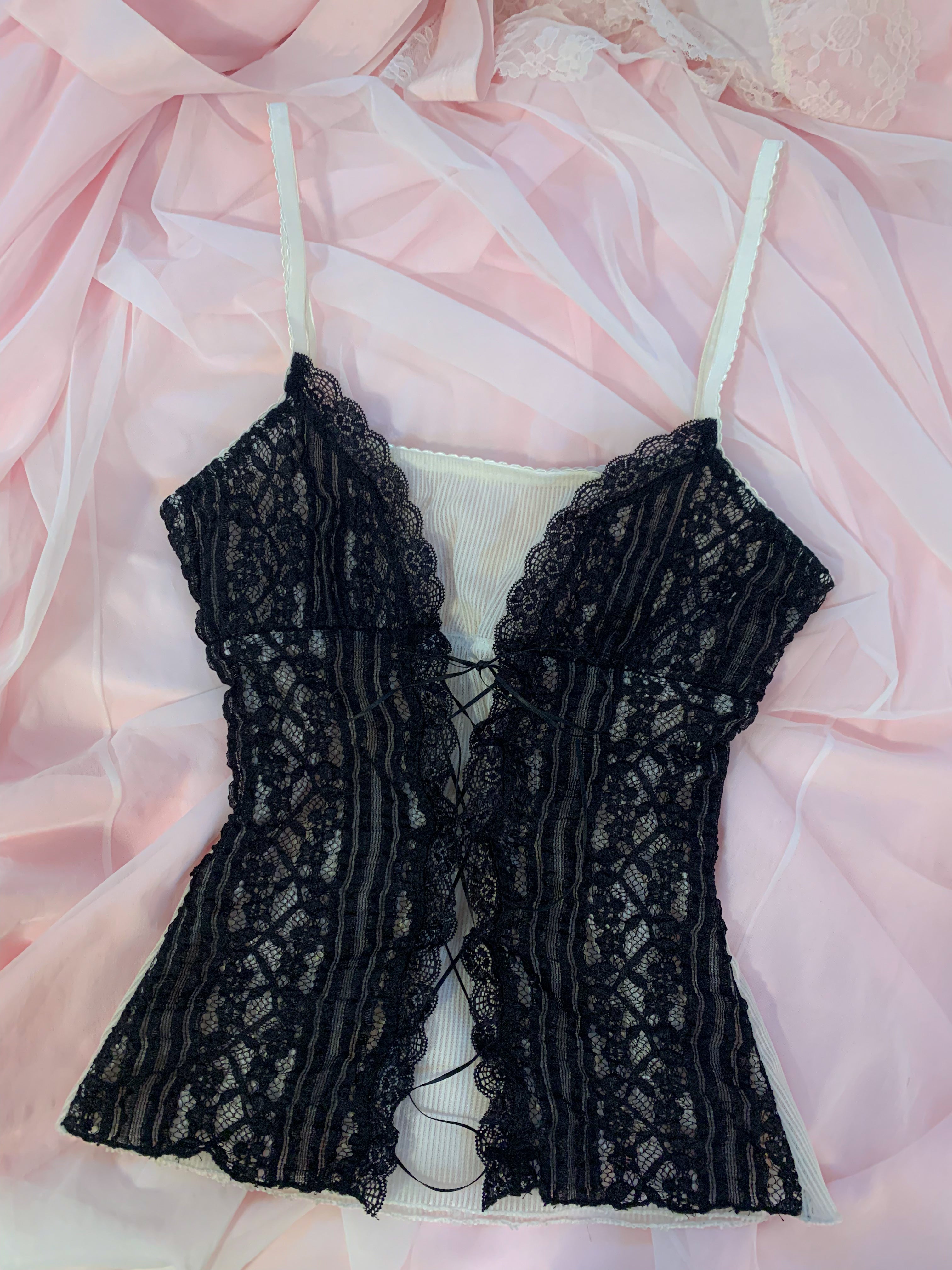 Lace up meshh top