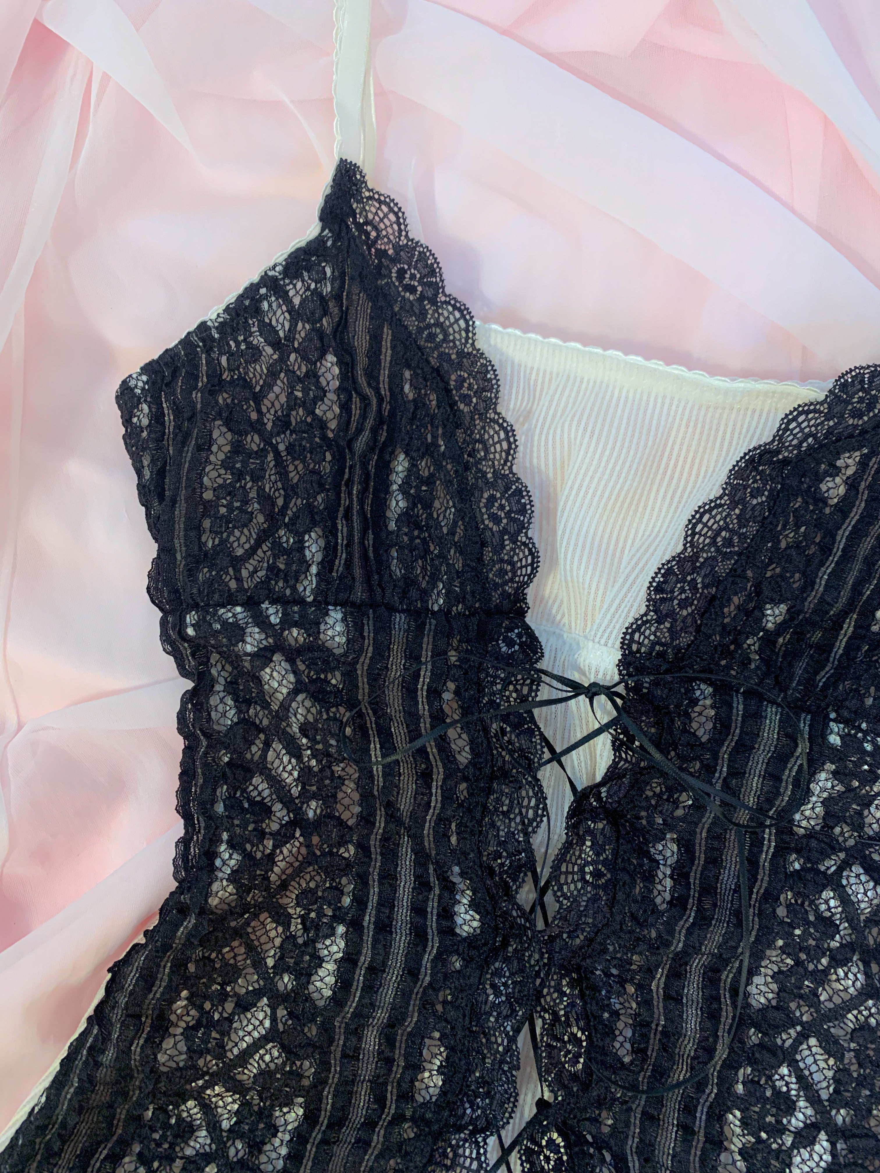 Lace up meshh top