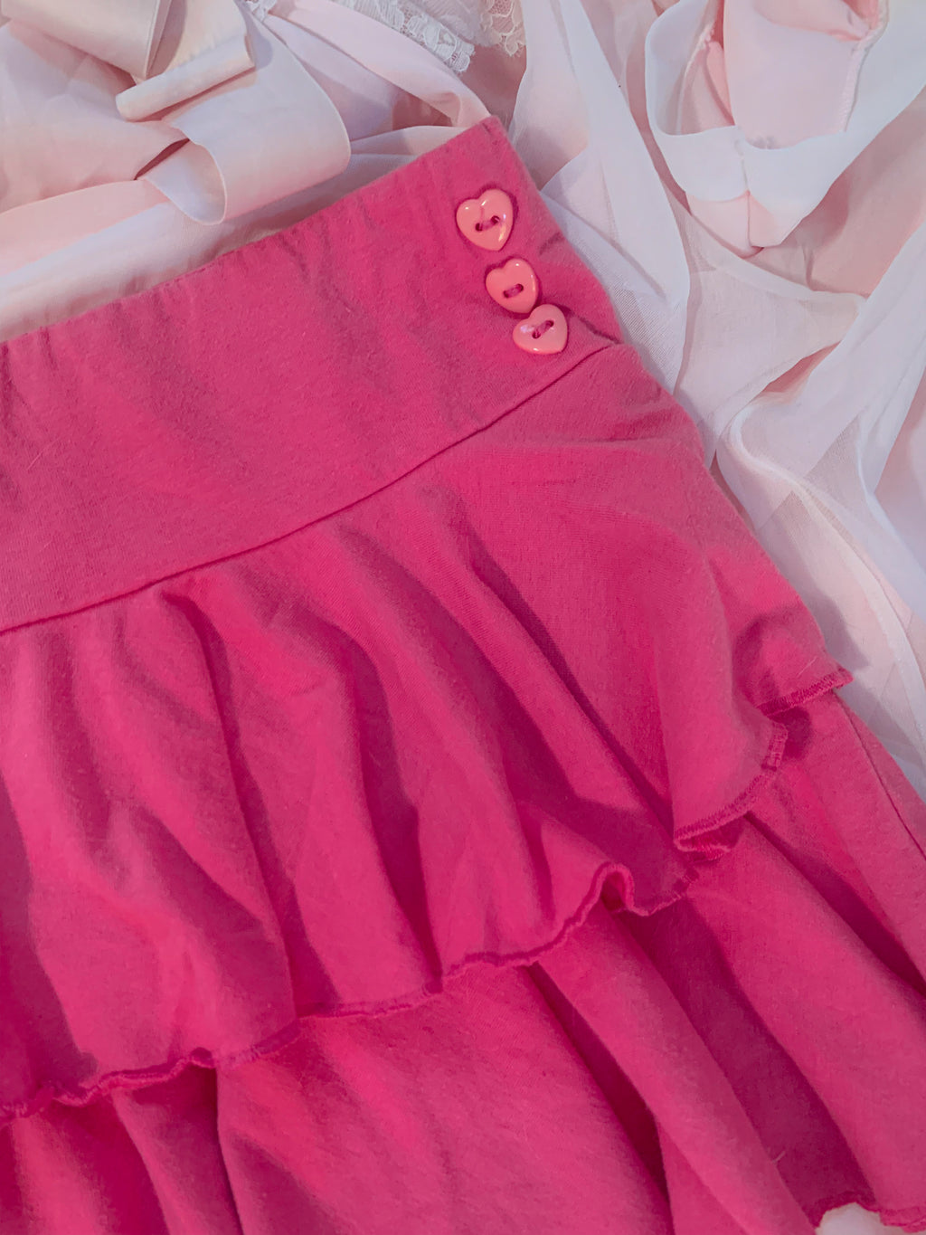 Pink ruffle miniskirt - Second hand