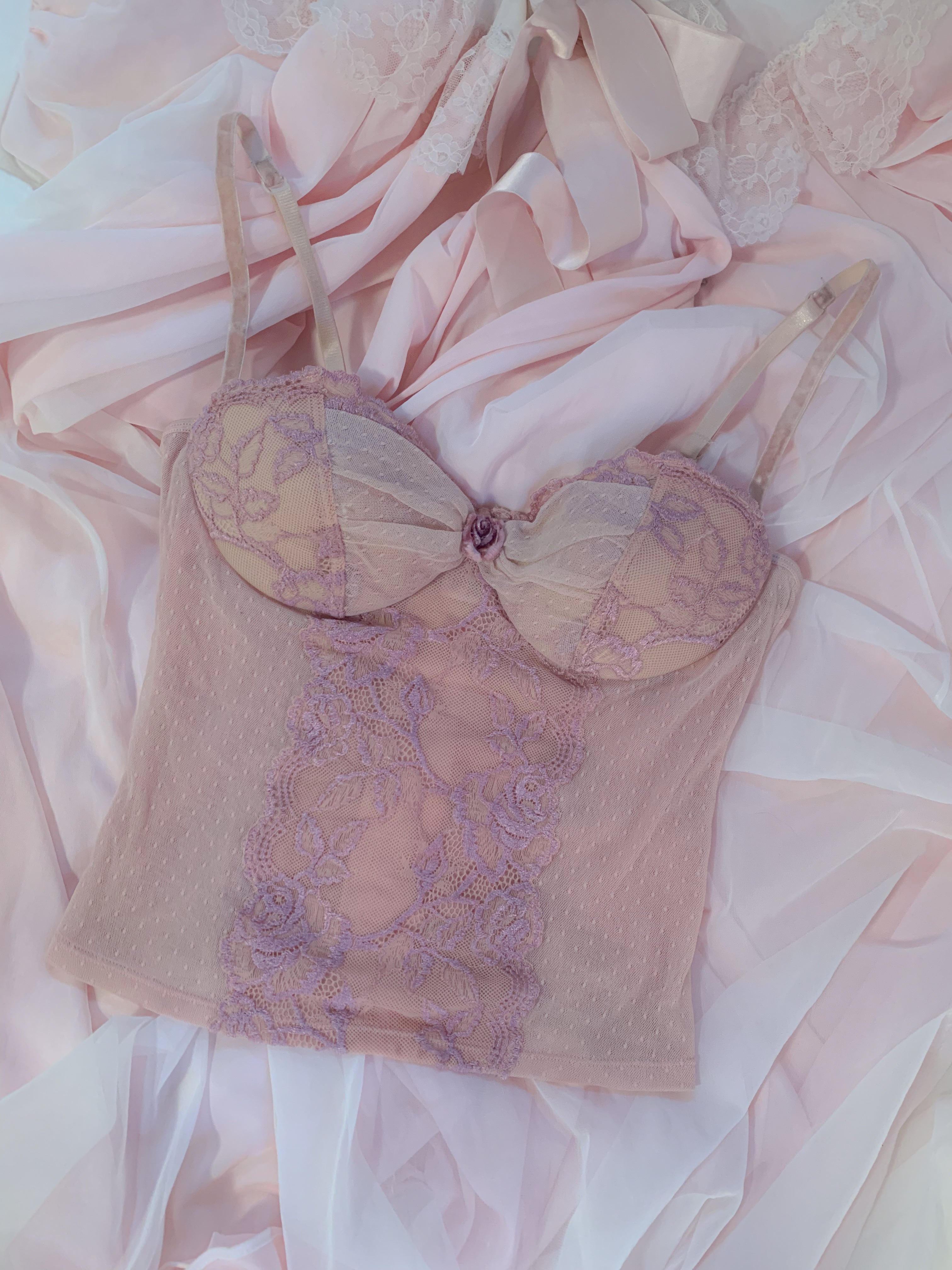 Pink mesh bustier - Second hand