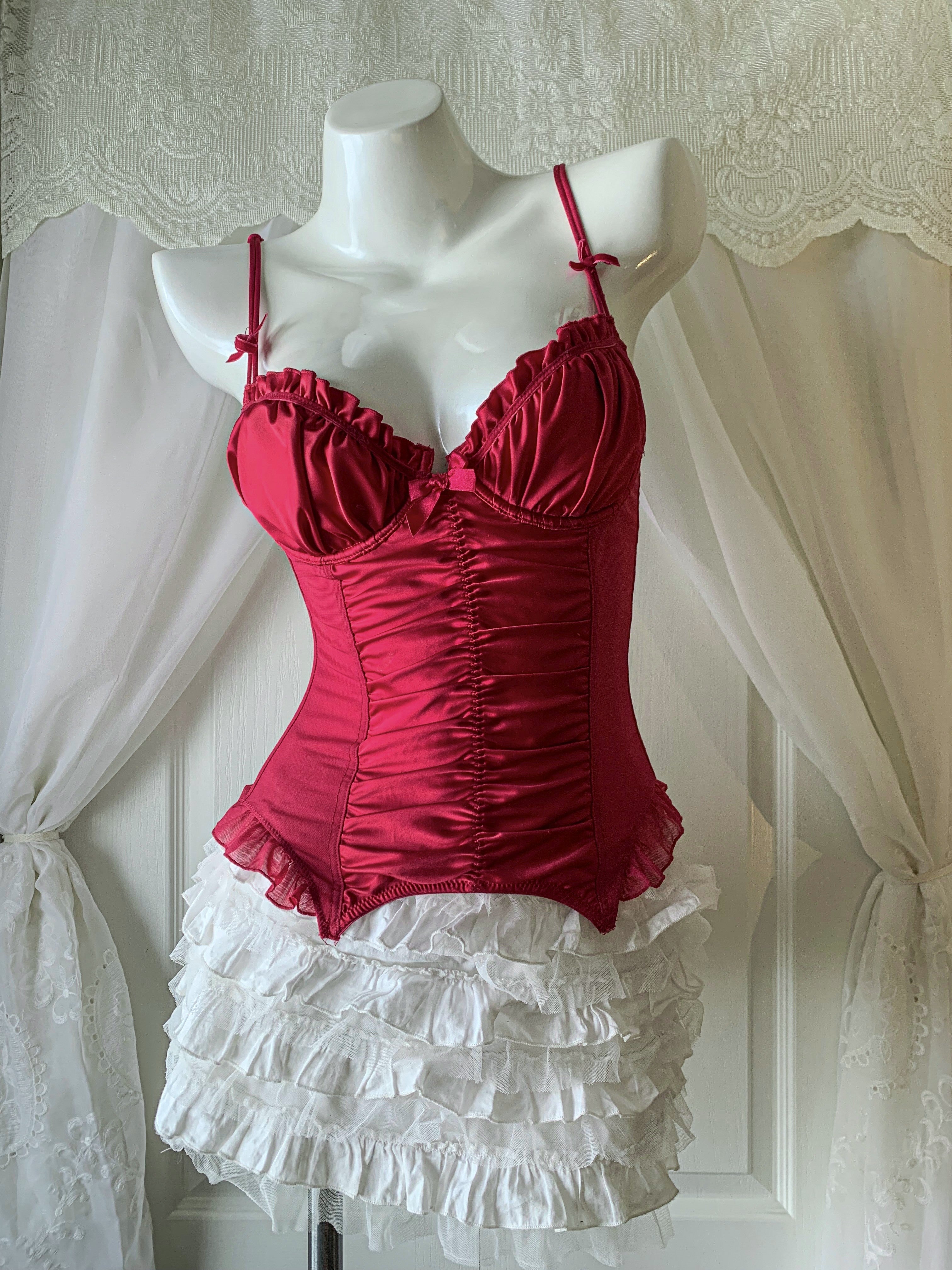 Red bustier top -Second hand
