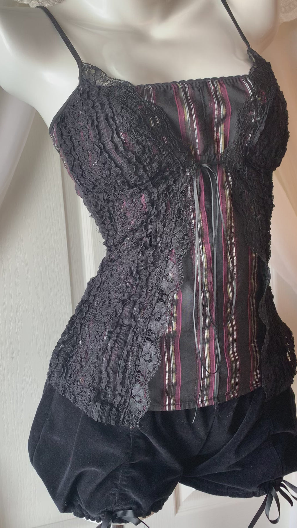 Lace up cami - Striped