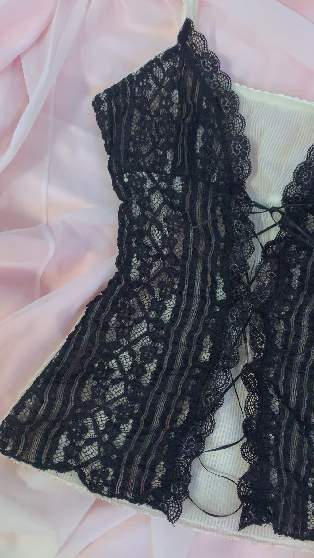 Lace up meshh top