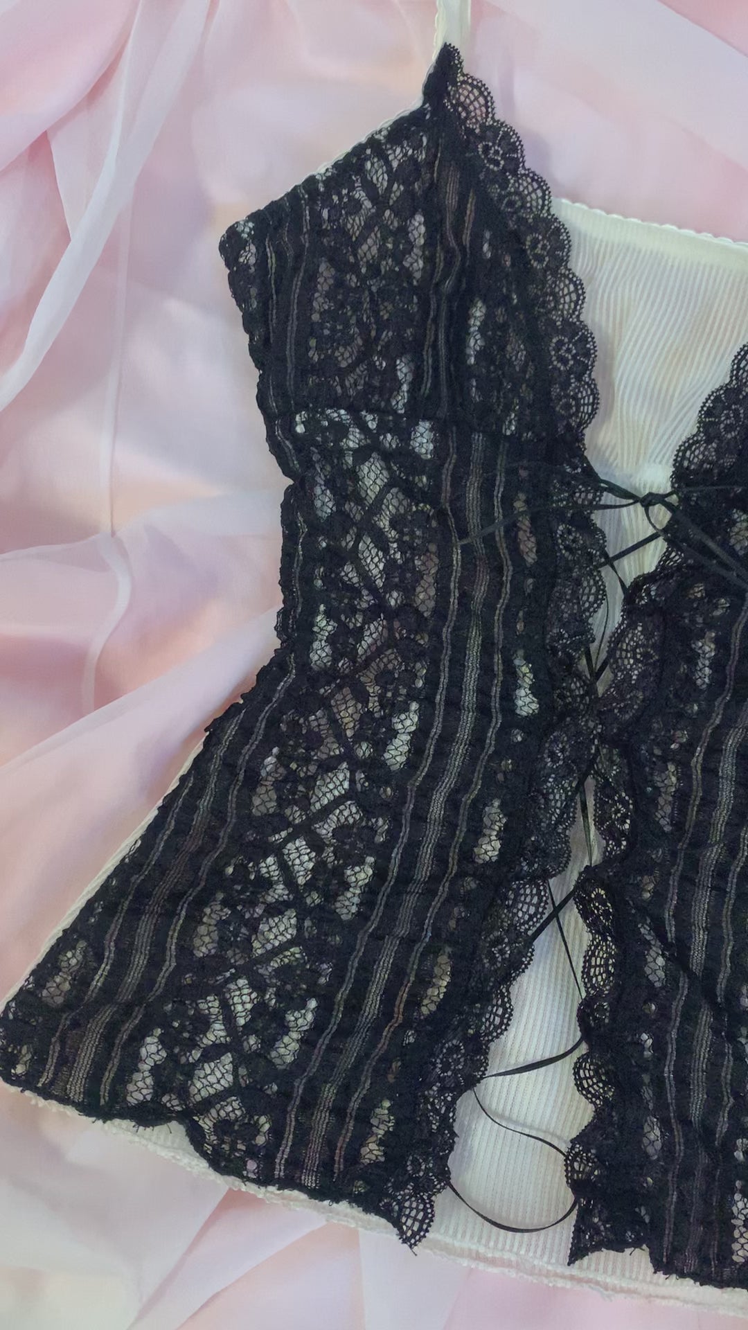 Lace up meshh top